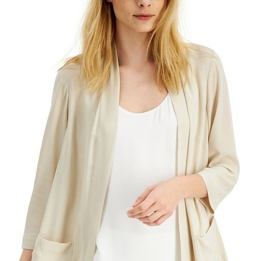 Alfani Women's Topper Open Front Cardigan Top Brown Size X-Large