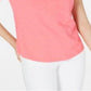 Maison Jules Women's V Neck Patch Pocket T-Shirt Pink Size XX-Large
