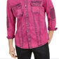 INC International Concepts Men's Button Down Denim Casual Shirt Pink Size X-Small