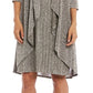 R & M Richards Women's Pleated Metallic Dress Jacket & Necklace Brown Size 12 Petite