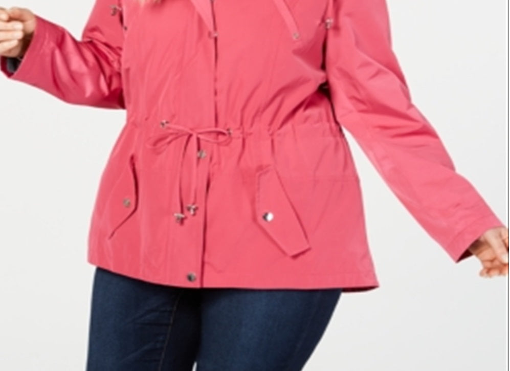 Charter Club Women's Plus Water Resistant Utility Jacket Pink Size 3X