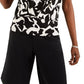 Alfani Women's Printed Top Black Size X-Large