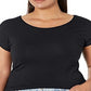 Downeast Women's Tops T Shirts for Essential Tee Black Size X-Large