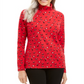 Karen Scott Women's Long Sleeve Turtleneck Printed Top Red Size Medium