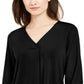 Alfani Women's Tie Cuff Top Black Size X-Small