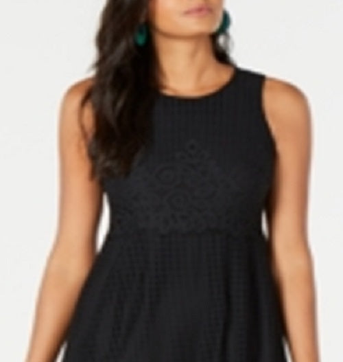 Alfani Women's Lace MIDI Dress Black Size 8