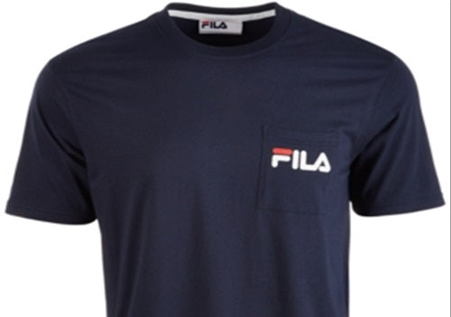 Fila Men's Curtis Logo Pocket T-Shirt Blue Size Medium