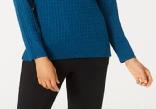 Karen Scott Women's Boat Neck Cotton Sweater Blue Size Small