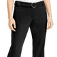 Alfani Women's Belted Straight Leg Pants Black Size 12