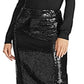 Ralph Lauren Women's Sequins Pencil Skirt Black Size X-Small