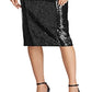 Ralph Lauren Women's Sequins Pencil Skirt Black Size X-Small