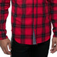 Sean John Men's Buffalo Cotton Plaid Button Down Shirt Red Size X-Large
