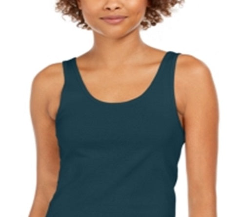 Style & Co Women's Cotton Tank Top Green Size X-Large