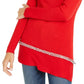 INC International Concepts Women's Asymmetrical Embellished Tunic Red Size X-Small