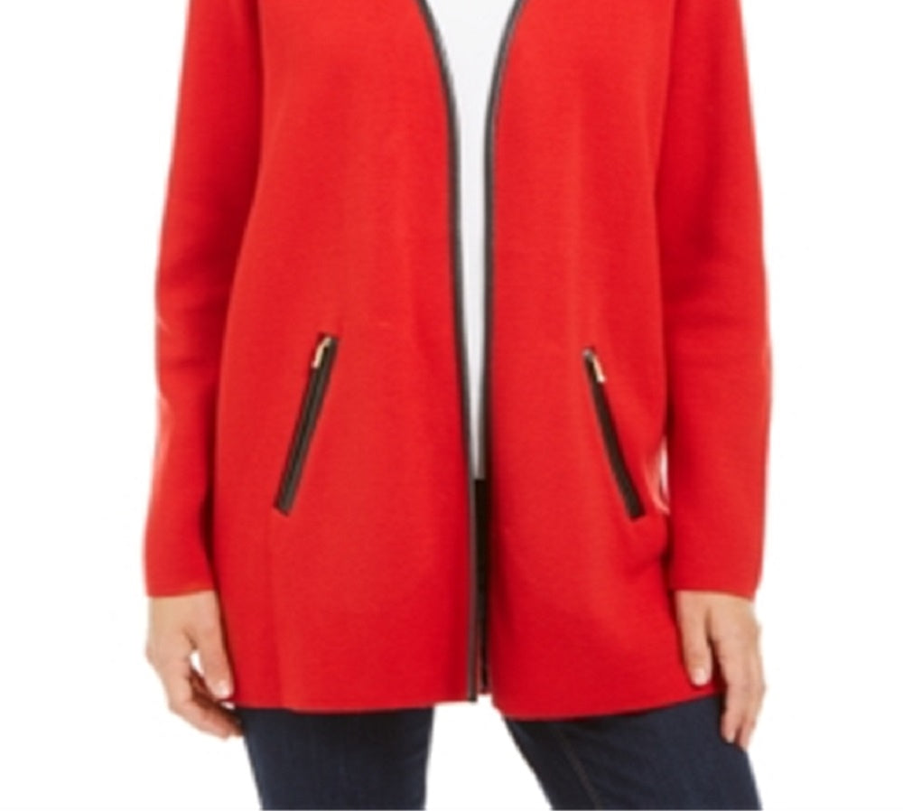 Charter Club Women's Overcoat Jacket Red Size Petite X-Large