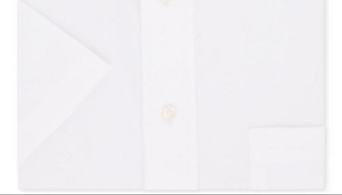 Eagle Men's Classic Regular Fit Non Iron Flex Collar Solid Short Sleeve Dress Shirt White Size 15