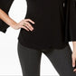 Alfani Women's One Shoulder Applique Top Black Size Petite L