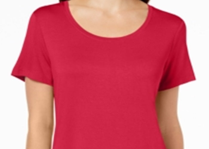 JM Collection Women's Scoop Neck Top Pink Size XX-Large
