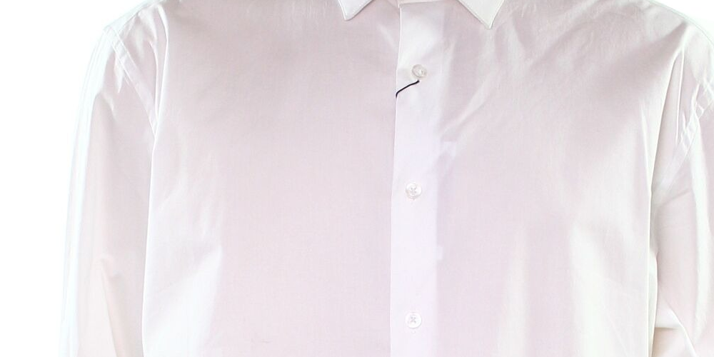 Alfani Men's Dress Shirt Bright Regular Fit Point Collar White Size 37/38