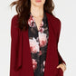 Nine West Women's Draped Open Front Topper Jacket Red Size Large