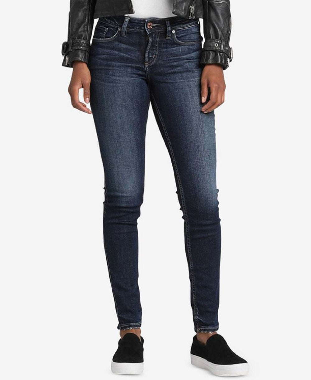 Silver Jeans Co. Women's Suki Curvy Fit Skinny Jeans Blue Size 27