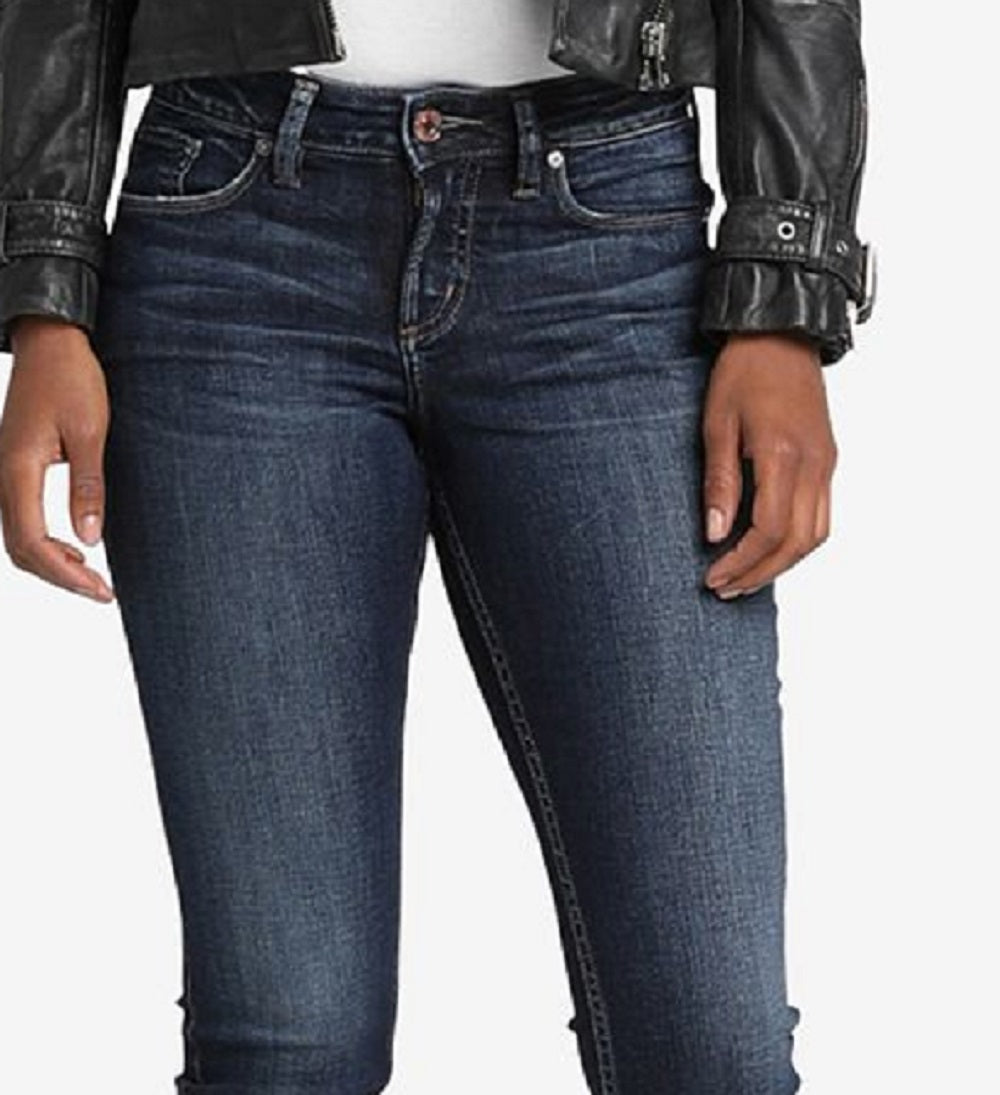 Silver Jeans Co. Women's Suki Curvy Fit Skinny Jeans Blue Size 27