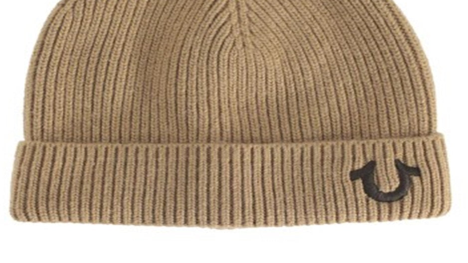 True Religion Men's Ribbed Knit Watchcap Brown Size Regular