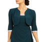 R & M Richards Women's Cropped Jacket & Ruffled Gown Green Size 10