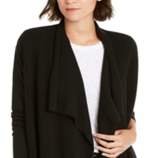 INC Iternational Concepts Women's Rib Cozy Open Front Sweater Black Size X-Small