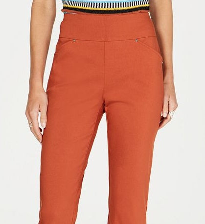 INC Iternational Concepts Women's Cropped Skinny Pants Brown Size 8 Petite