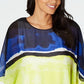 Alfani Women's Colorblocked Bubble Top White Size Petite L