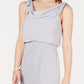Adrianna Papell Women's Solid Blouson Gown Dress Gray Size 10