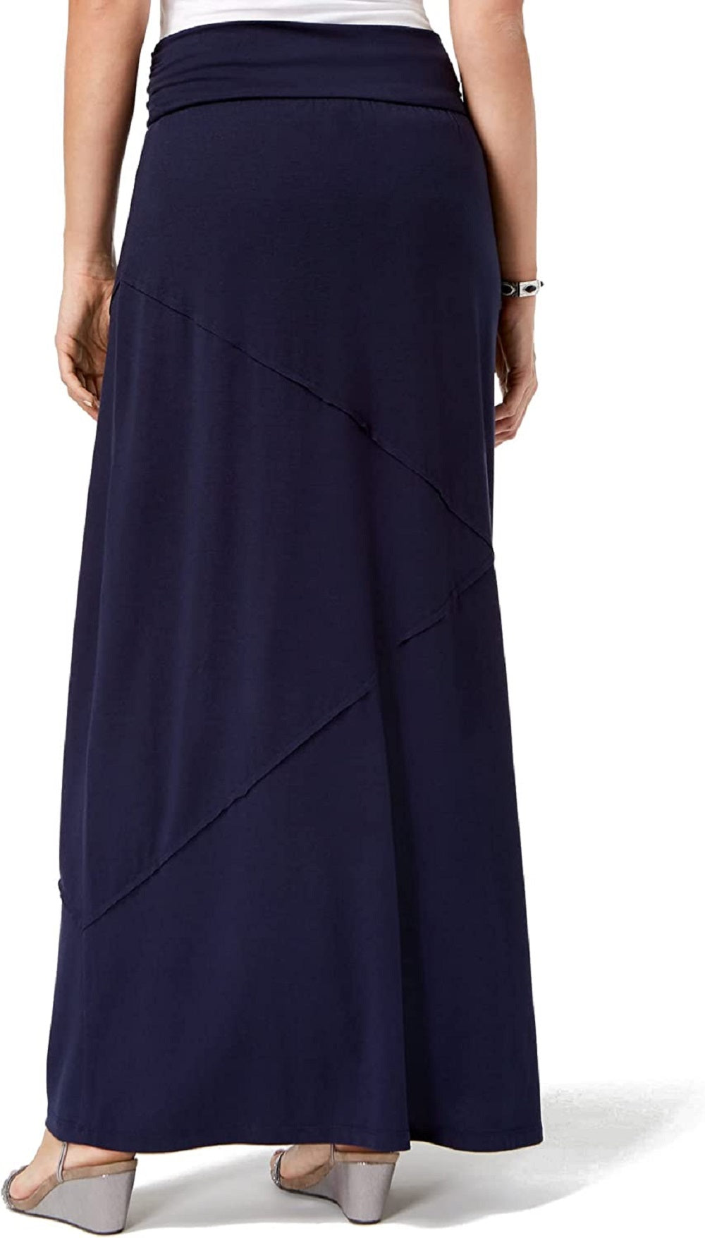 Style & Co Women's Skirt Petite Maxi Exposed Seam Blue Size Petite X-Large