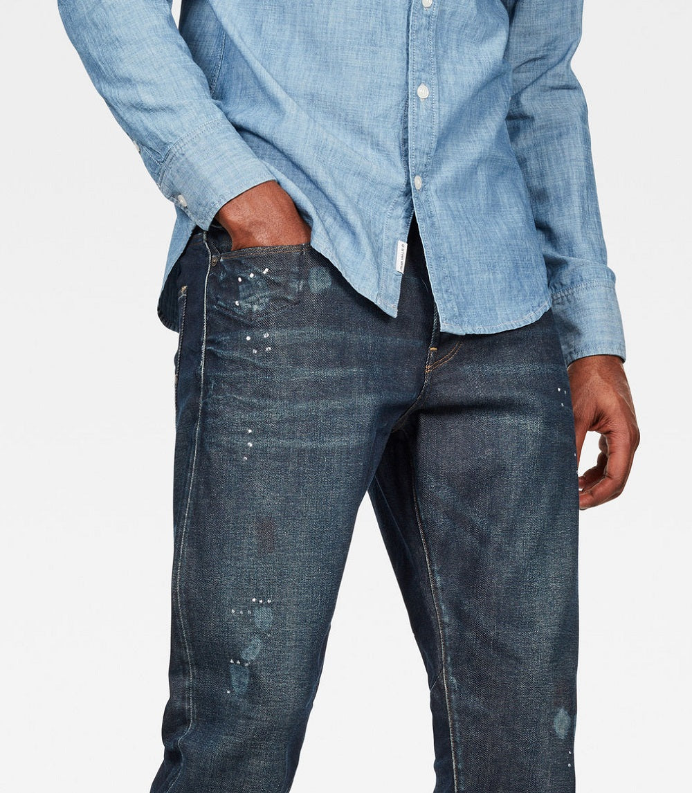 G-star Raw Men's Morry 3D Relaxed Tapered Fit Selvedge Jeans Blue Size 28X32