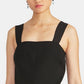 Rachel Roy Women's Sleeveless Square Neck Crop Top Black Size Medium