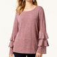 Style & Co Women's Tiered Sleeve Top Pink Size XXL