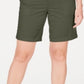 Style & Co Women's Double Pocket Cuffed Shorts Green Size 16