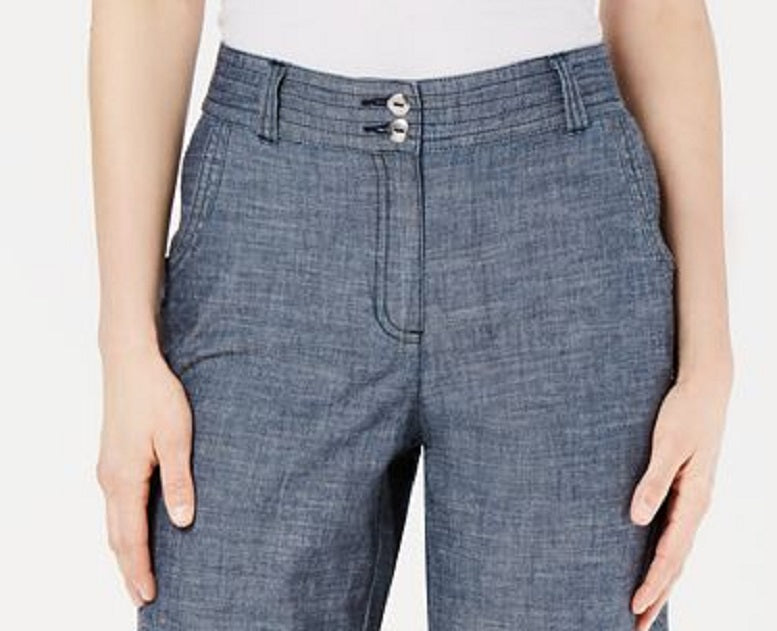 Karen Scott  Women's  Cotton Chambray Shorts  - Chambray Blue Size 18