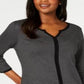 Karen Scott Womens Heather Raglan Keyhole Blouse Gray Size X-Small