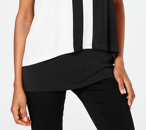 Alfani Women's Colorblocked Sleeveless Top Black Size Petite Small