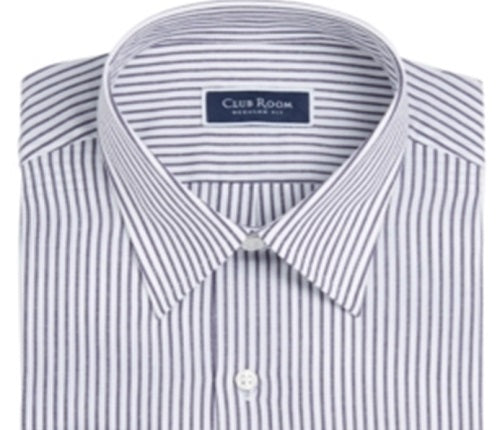 Club Room Men's Classic/Regular-Fit Stripe Dress Shirt Blue Size 15.5X34-35