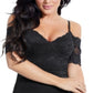 Guess Women's Raquel Floral Lace Cocktail Dress Black Size Large