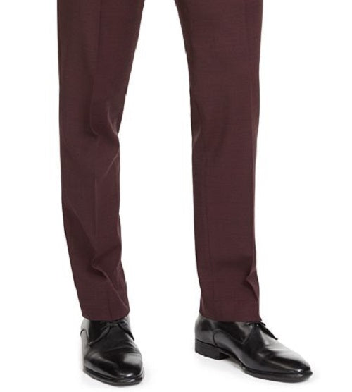 Bar III Men's Slim Fit Active Stretch Solid Suit Pants Red Size 31x32