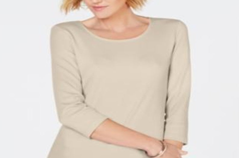 Karen Scott Women's Scoop Neck Top Brown Size XX-Large