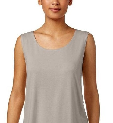 JM Collection Women's Scoop Neck Tank Top Gray Size X-Small