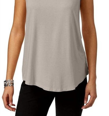 JM Collection Women's Scoop Neck Tank Top Gray Size X-Small