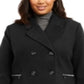 Maralyn & Me Junior's Plus Double Breasted Peacoat Black Size 1X