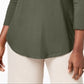 JM Collection Women's  Scoop-Neck Top in Regular and Petite  Green Size S