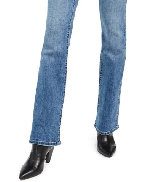 INC International Concepts Women's High Rise Curvy Fit Button Fly Bootcut Jeans Blue Size 2