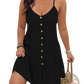 Sleeveless Button Down Ruffle Hem Summer Dress